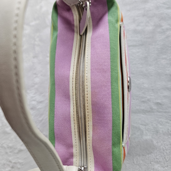 Vintage COACH Hampton's Multicolored Stripe Mini Bag Purse Y2K Millenium - Picture 9 of 11